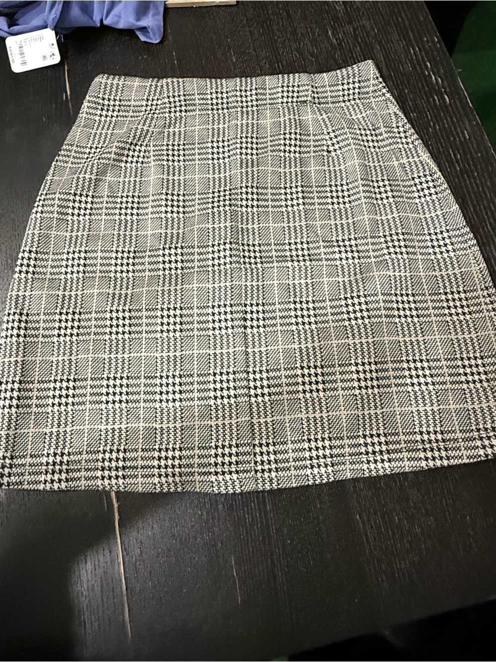 Max Studio Black & White Plaid Mini Skirt